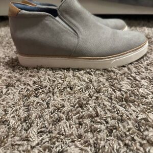 Woman’s Casual Slip-On Sneakers - Light Gray with Tan Accent